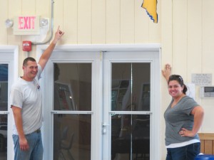 Mike and Megan after finishing painting the Davis Hall