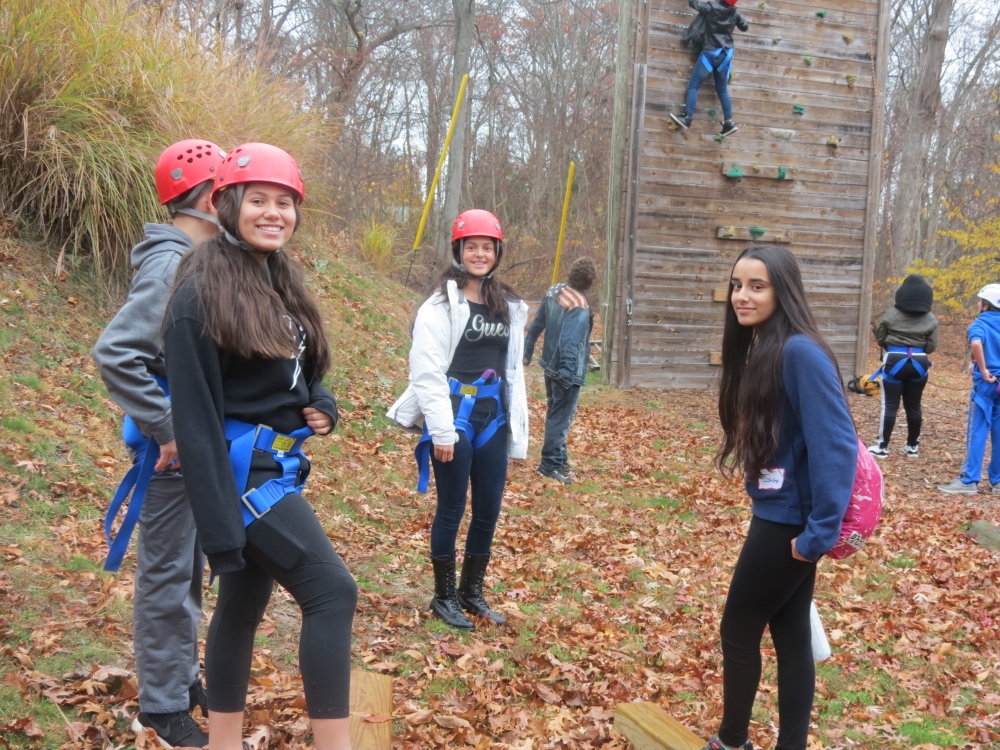 Fall Campers Climbing